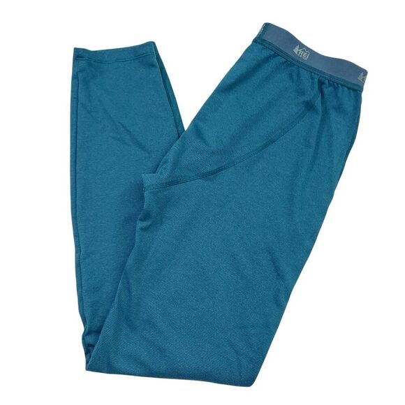 Rei-coop Baselayer Pants Kids 14-16 Green Stripes Comfort Stretch Soft Outdoor - Picture 5 of 10